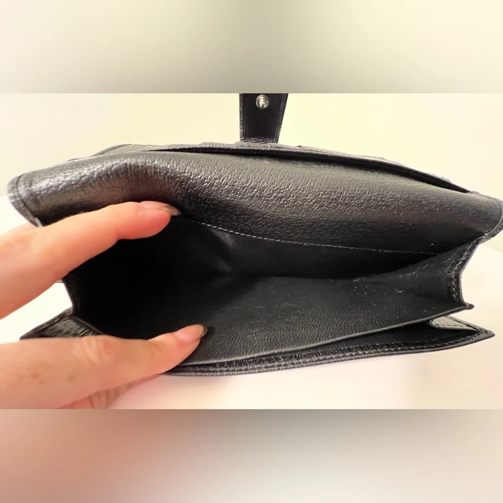 Authentic Gucci Black Eclipse Long Wallet Canvas & Leather *AMAZING CONDITION*